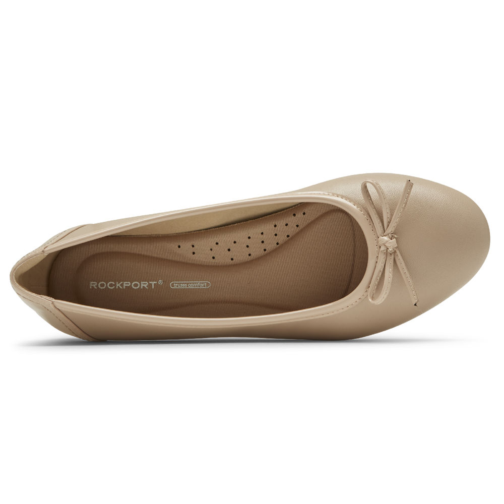 Rockport Singapore Womens Flats - Reagan Bow Beige - EJ2314506